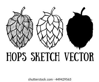 Hops vector visual graphic icons or logos, ideal for beer, stout, lager, bitter labels & packaging. 