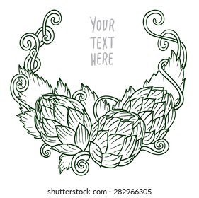 Hops vector visual graphic vignette - design or logos, ideal for beer, stout, ale, lager, bitter labels and packaging