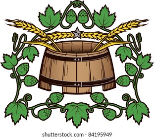 Hops and Wheat Barrel