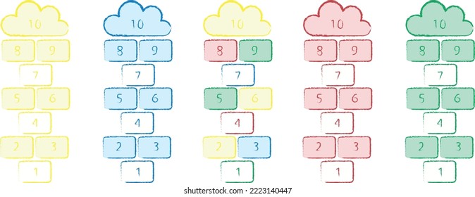 Hopscotch game. Outdoor games for children.