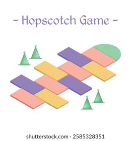 Hopscotch Game Vector Illustration Classic Playground Fun and Childhood Nostalgia