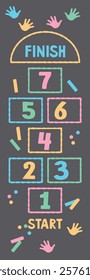 hopscotch gray and chalk board design