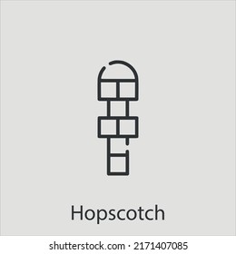 hopscotch icon vector icon.Editable stroke.linear style sign for use web design and mobile apps,logo.Symbol illustration.Pixel vector graphics - Vector