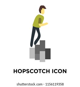 Hopscotch icon vector isolated on white background, Hopscotch transparent sign