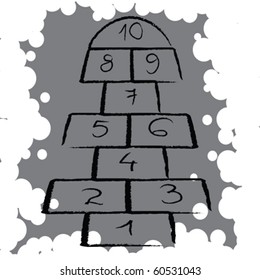 hopscotch perspective, abstract vector art illustration