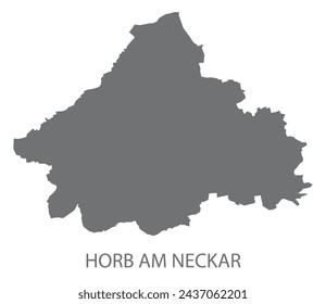 Horb am Neckar Deutscher Stadtplan Grau Illustration Silhouette Form