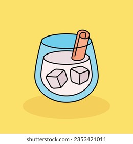 Horchata Free vector cartoon icon illustration.Mexican Food icons concept isolated . flat cartoon style