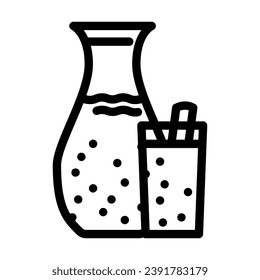 horchata mexican cuisine line icon vector. horchata mexican cuisine sign. isolated contour symbol black illustration