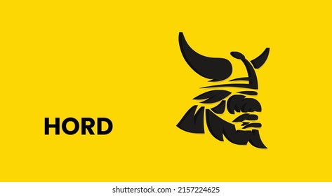 Hord cryptocurrency Token 3d logo isolated on yellow background with copy space. vector illustration of Hord coin banner design concept.