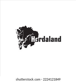 Hordaland map and black lettering design on white background