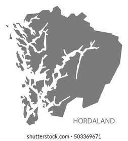 Hordaland Norway Map grey