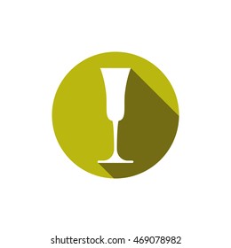 HoReCa graphic element, champagne glass. Alcohol theme conceptual symbol.