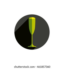 HoReCa graphic element, sophisticated champagne glass. Alcohol theme conceptual symbol, for use in advertising.