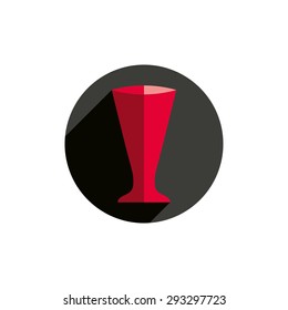 HoReCa graphic element, sophisticated martini glass. Alcohol theme conceptual symbol, party and leisure idea.