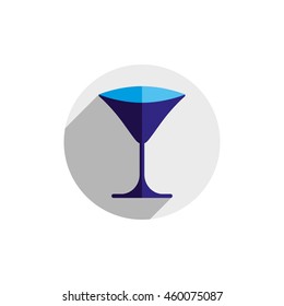 HoReCa graphic element, sophisticated martini glass. Alcohol theme conceptual symbol, party and leisure idea.