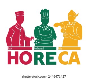 HORECA symbol with specific image on white background. Hotel, restaurant, cafe catering.