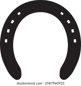 Horeshoe logo icon symbol with black color isolated on transparent white background