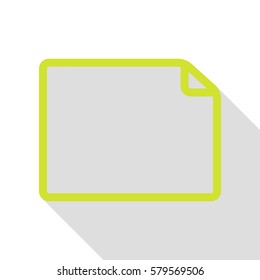 Horisontal document sign illustration. Pear icon with flat style shadow path.