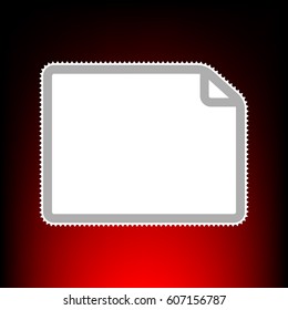 Horisontal document sign illustration. Postage stam or old photo style on red-black gradient background.