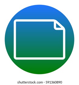 Horisontal document sign illustration. Vector. White icon in bluish circle on white background. Isolated.