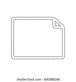 Horisontal document sign illustration. Vector. Black dotted icon on white background. Isolated.