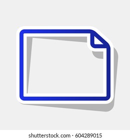 Horisontal document sign illustration. Vector. New year bluish icon with outside stroke and gray shadow on light gray background.
