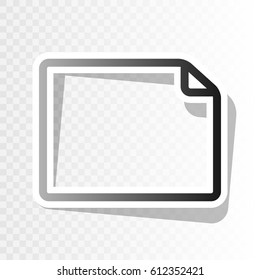 Horisontal document sign illustration. Vector. New year blackish icon on transparent background with transition.