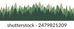 Horisontal forest landscape. Vector illustration. Layered trees background. Outdoor and hiking concept