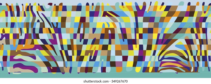 Horisontally seamless colorful vector background based on Zebra skin pattern