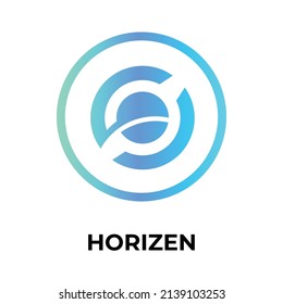 Icono de moneda de moneda de Criptomoneda de Horizonte. Símbolo de la moneda ZEN. Icono de vector criptodivisa. Ilustración de vector plano - Vector
