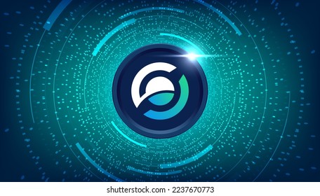 Horizen (ZEN) coin cryptocurrency concept banner background.