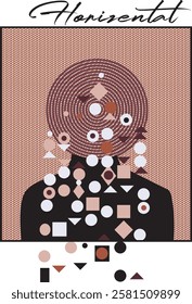Horizental art Human and shape design