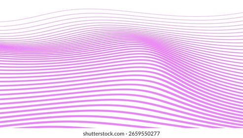 Horizon Abstract wavy background Vector illustration Pink Shading Lines