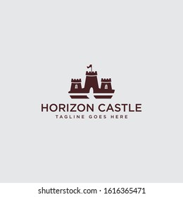Horizon Castle Logo Vector Template Design