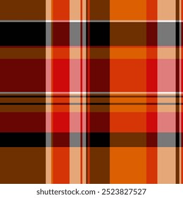 Horizon fabric tartan texture, self pattern plaid background. Commercial vector check textile seamless in red and orange colors.