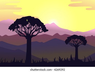 horizon landscape with trees