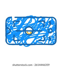 horizon level phone camera doodle icon sketch vector. horizon level phone camera sign. isolated symbol illustration