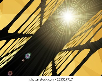 Horizon lights abstract vector background