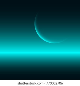 Horizon And The Moon Background
