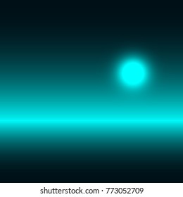 Horizon And The Moon Background