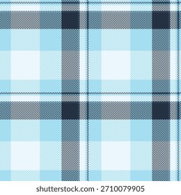 Tecido de vetor de padrão de Horizon, verificação de fundo jogado pelo cliente. Varejo tartan textura sem costura têxtil em ciano e alice paleta de cores azul.