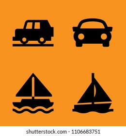 horizon, recreation, sunset and regatta icons set. Vector illustration for web and design