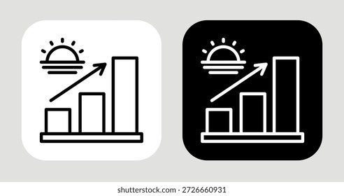Icono de cambio de horizonte en estilo de línea blanco y negro