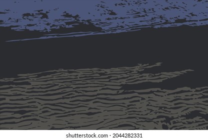 Horizon Sky and ground Abstract background. Optical illusion. Horizontal vector illustration. Copy space