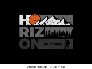 horizon typography for print t shirt vector.
