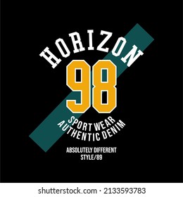 horizon vector typography for t-shirt varsity clothing. perfect for simple t-shirt design printed