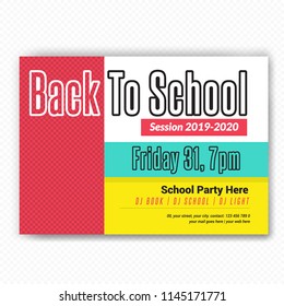 Horizontaal Back to school Flyer Design . Stranded  sizes,Clean And Easily editable. Vector illustration. Eps 10
