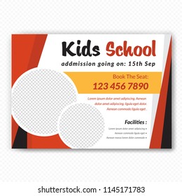 Horizontaal Back To School Flyer Design . Stranded  Sizes,Clean And Easily Editable. Vector Illustration. Eps 10
