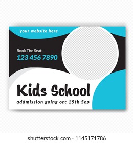 Horizontaal Back to school Flyer Design . Stranded  sizes,Clean And Easily editable. Vector illustration. Eps 10
