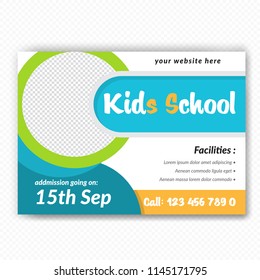 Horizontaal Back to school Flyer Design . Stranded  sizes,Clean And Easily editable. Vector illustration. Eps 10
